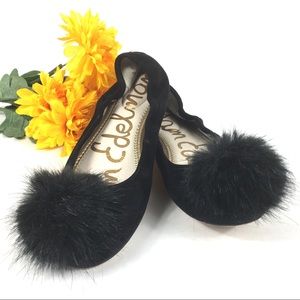Sam Eldeman Pom Poms Ballet Flats 7.5 Ballerina